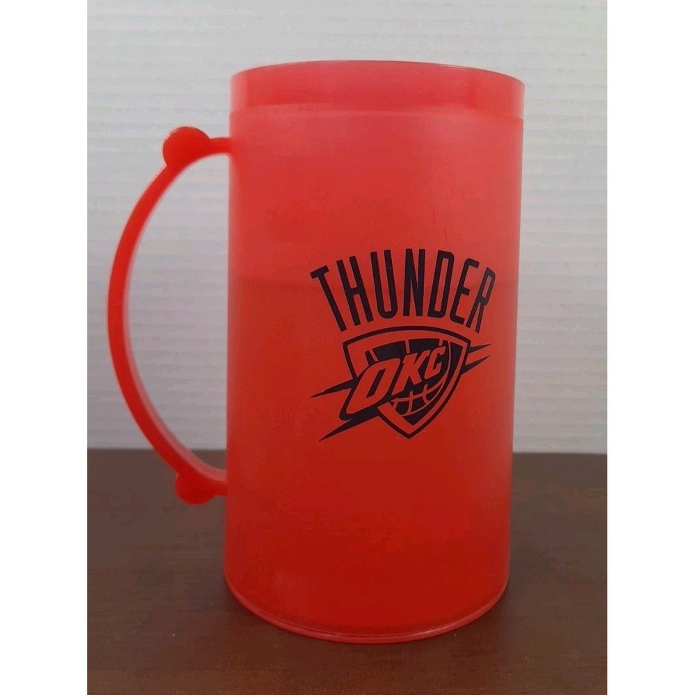 Basketball Oklahoma City‎ Thunder Freezer Cup Red Drinking Glass 12 oz